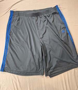 Adidas Climalite Men's Basketball Athletic Gym Shorts Gray Blue  3XL